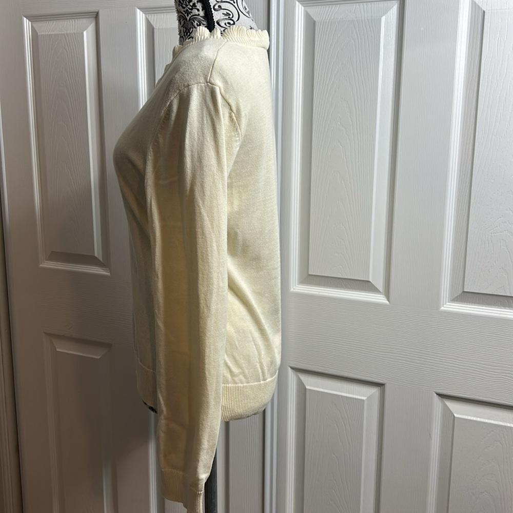 Lauren Ralph Lauren Off White Cream L Ruffle Neck - Picture 3 of 5